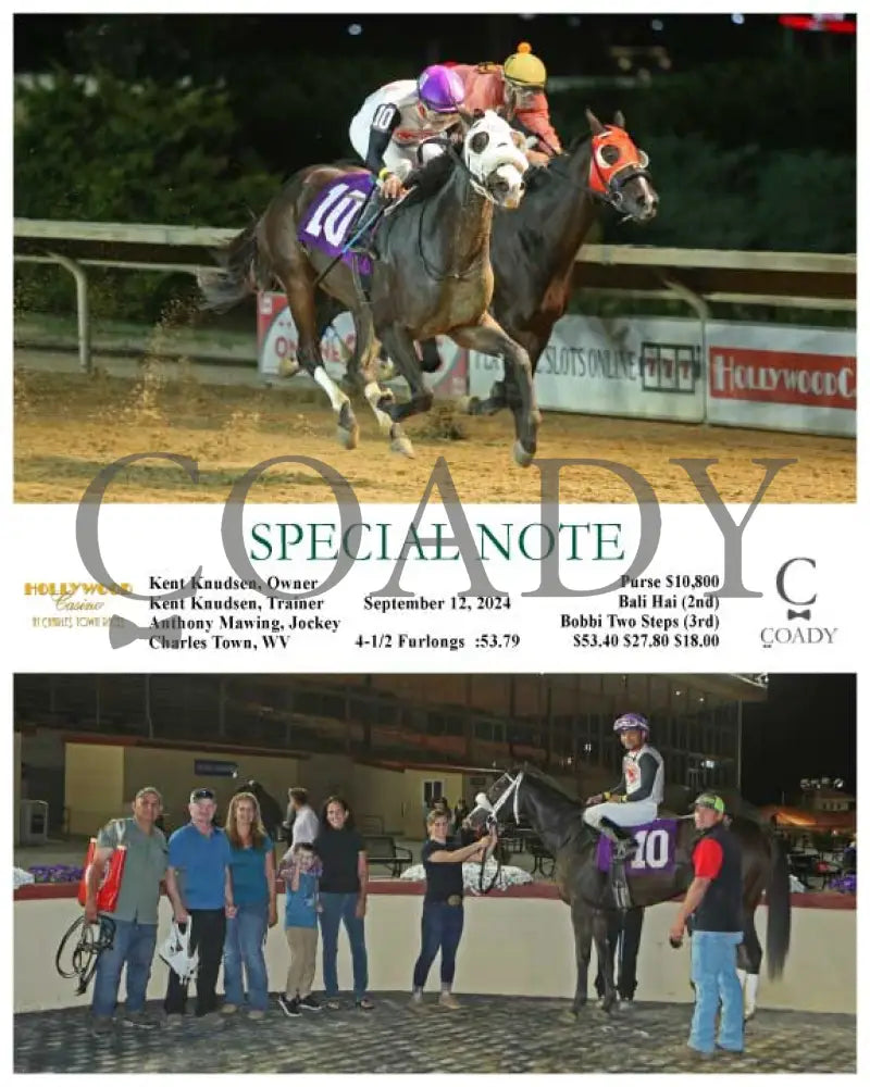 Special Note - 09-12-24 R08 Ct Hollywood Casino At Charles Town Races