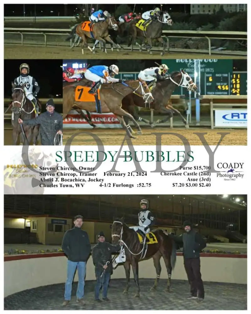 Speedy Bubbles - 02 - 21 - 24 R06 Ct Hollywood Casino At Charles Town Races