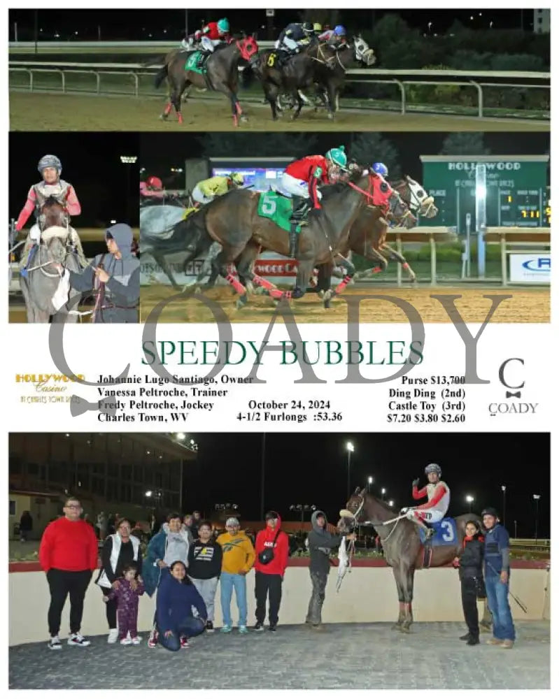 Speedy Bubbles - 10-24-24 R01 Ct Hollywood Casino At Charles Town Races