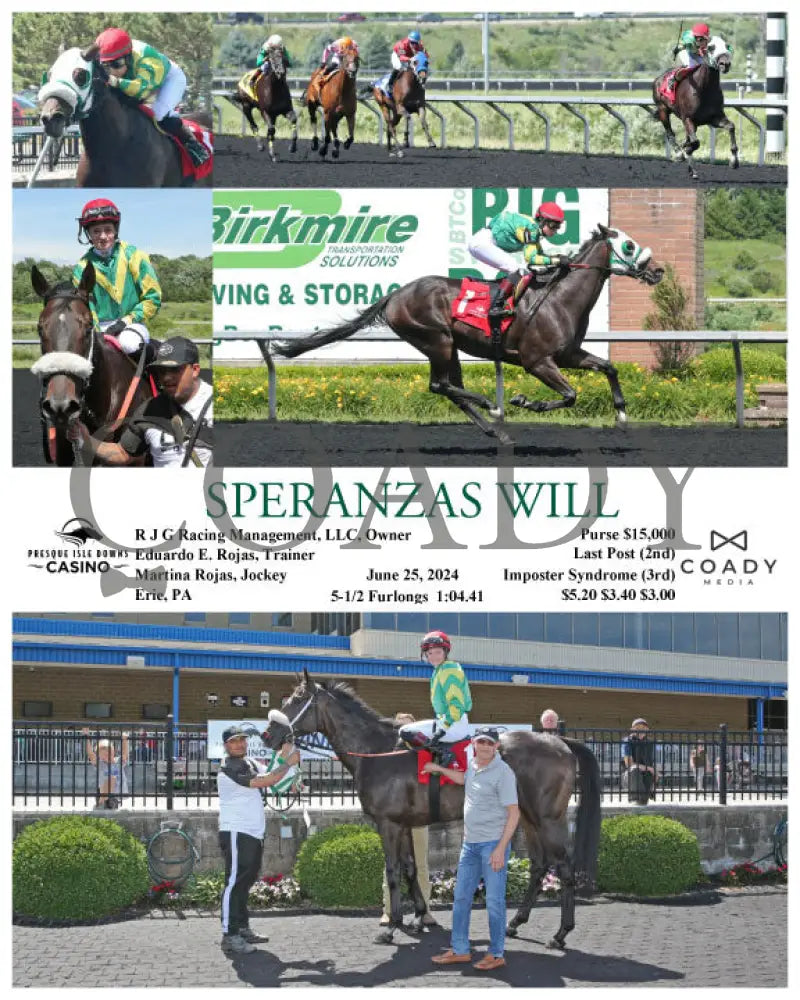 Speranzas Will - 06-25-24 R02 Pid Presque Isle Downs