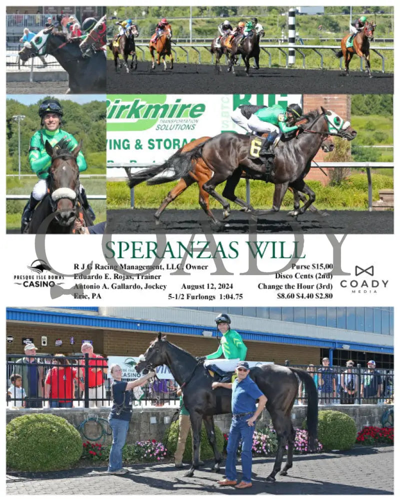 Speranzas Will - 08-12-24 R03 Pid Presque Isle Downs