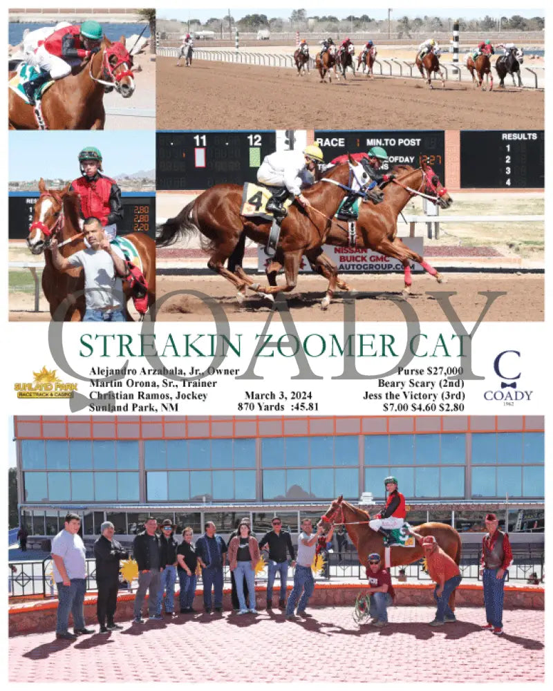 Streakin Zoomer Cat - 03 - 03 - 24 R01 Sun Sunland Park