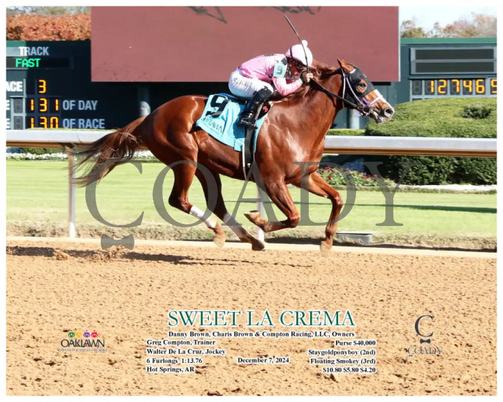 Sweet La Crema - 12-07-24 R03 Op Action Oaklawn Park