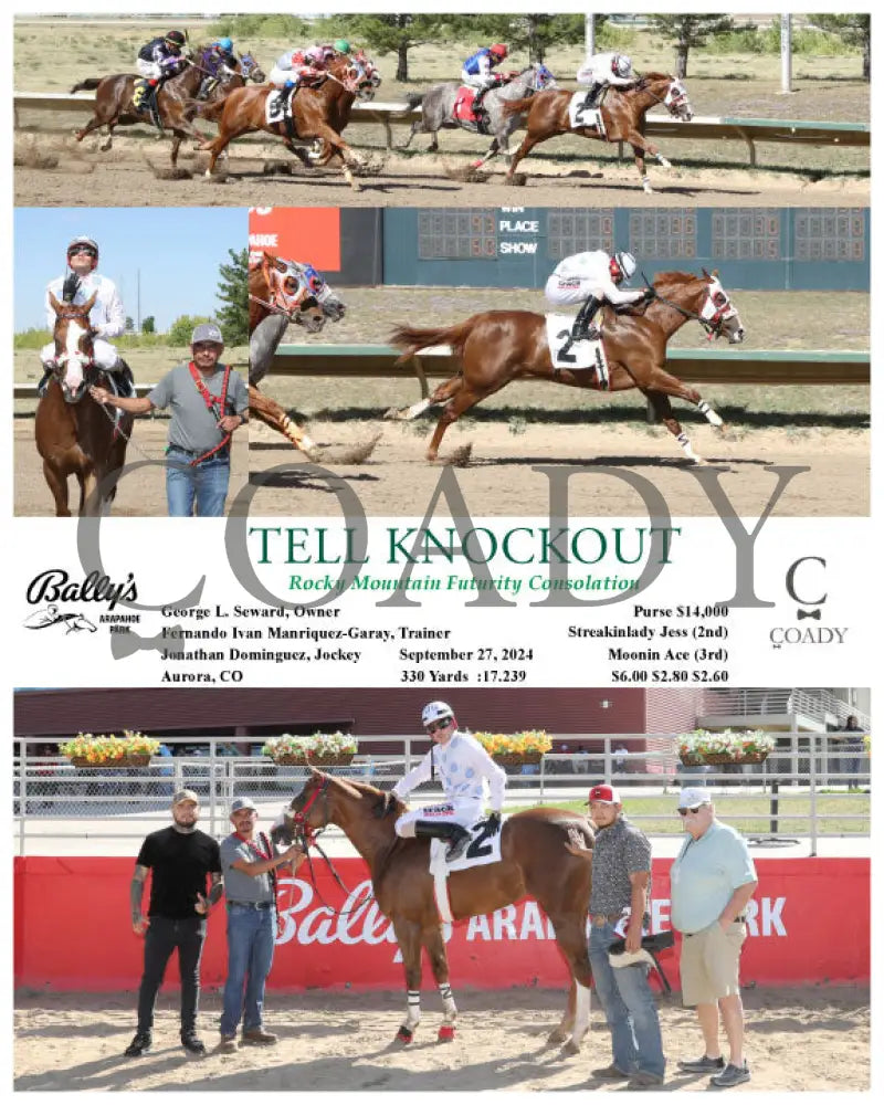 Tell Knockout - Rocky Mountain Futurity Consolation 09-27-24 R04 Arp Arapahoe Park