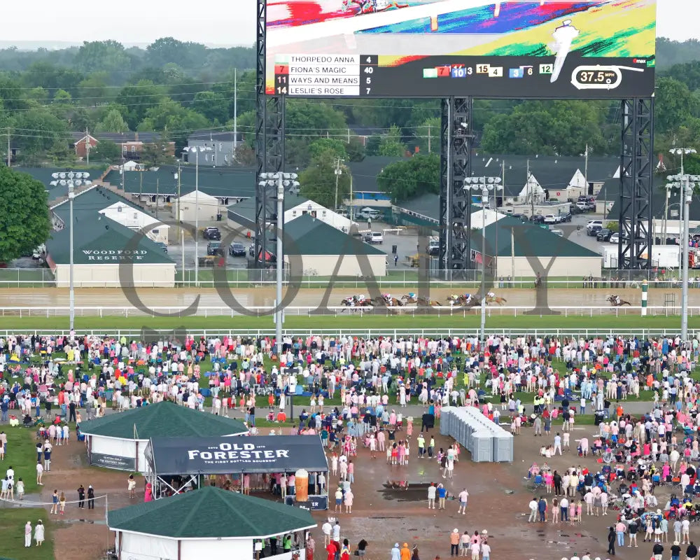 Thorpedo Anna - The Longines Kentucky Oaks G1 05-03-24 R11 Churchill Downs Aerial Backstretch 02