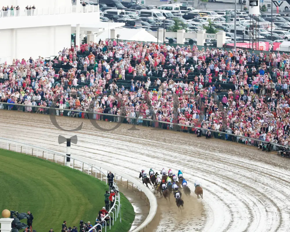 Thorpedo Anna - The Longines Kentucky Oaks G1 05-03-24 R11 Churchill Downs Aerial First Turn 01