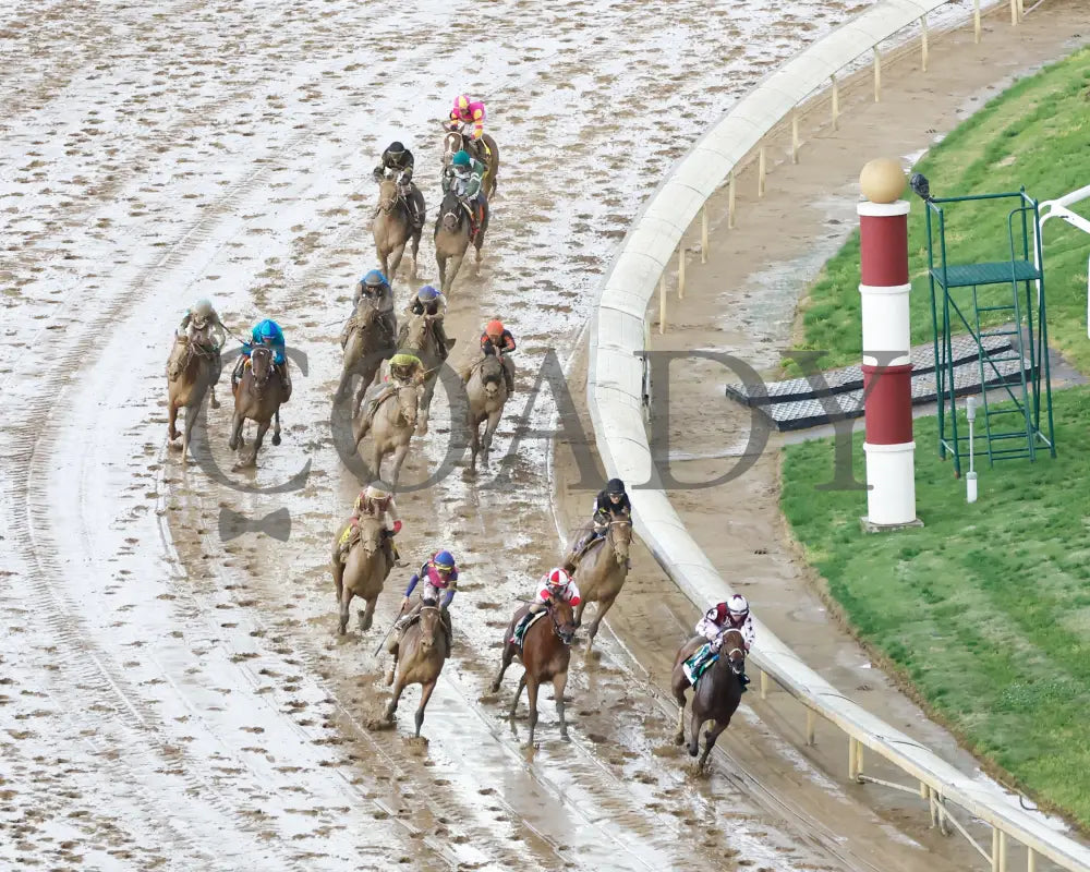 Thorpedo Anna - The Longines Kentucky Oaks G1 05-03-24 R11 Churchill Downs Aerial Turn 01