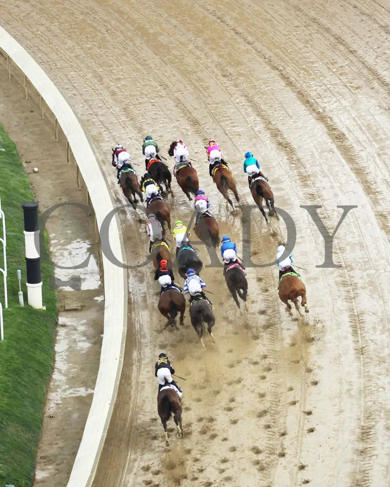 Thorpedo Anna - The Longines Kentucky Oaks G1 05-03-24 R11 Churchill Downs Aerial Turn 02