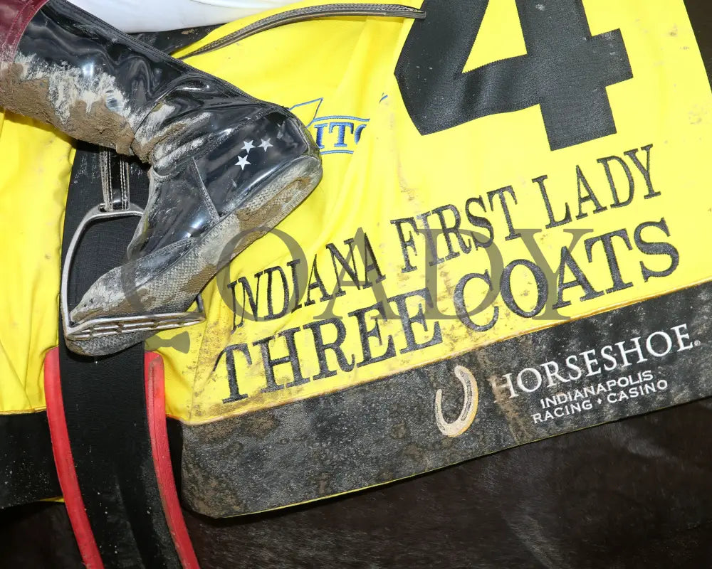 Three Coats - Indiana First Lady 21St Running 07-31-24 R09 Horseshoe Saddle Towel 01 Sammantha