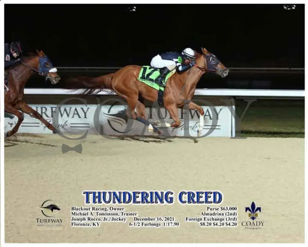 Thundering Creed - 12-16-21 R07 Tp Action Turfway Park