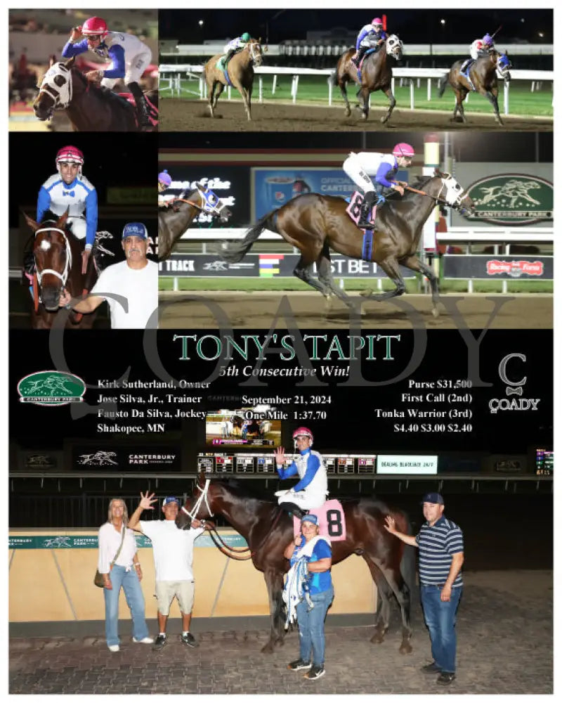 Tony’s Tapit - 5Th Consecutive Win 09-21-24 R06 Cby Kentucky Downs