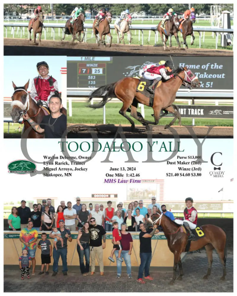 Toodaloo Y’all - 06-13-24 R04 Cby Canterbury Park