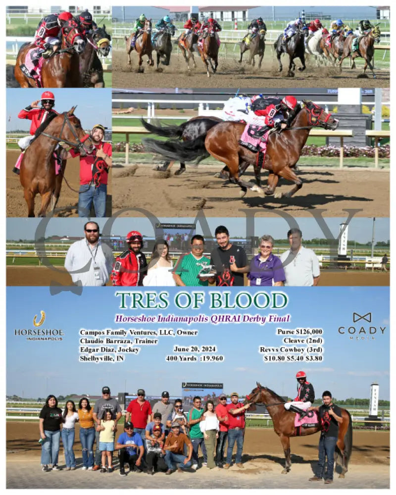 Tres Of Blood - Horseshoe Indianapolis Qhrai Derby Final 06-20-24 R09 Ind Indiana Grand