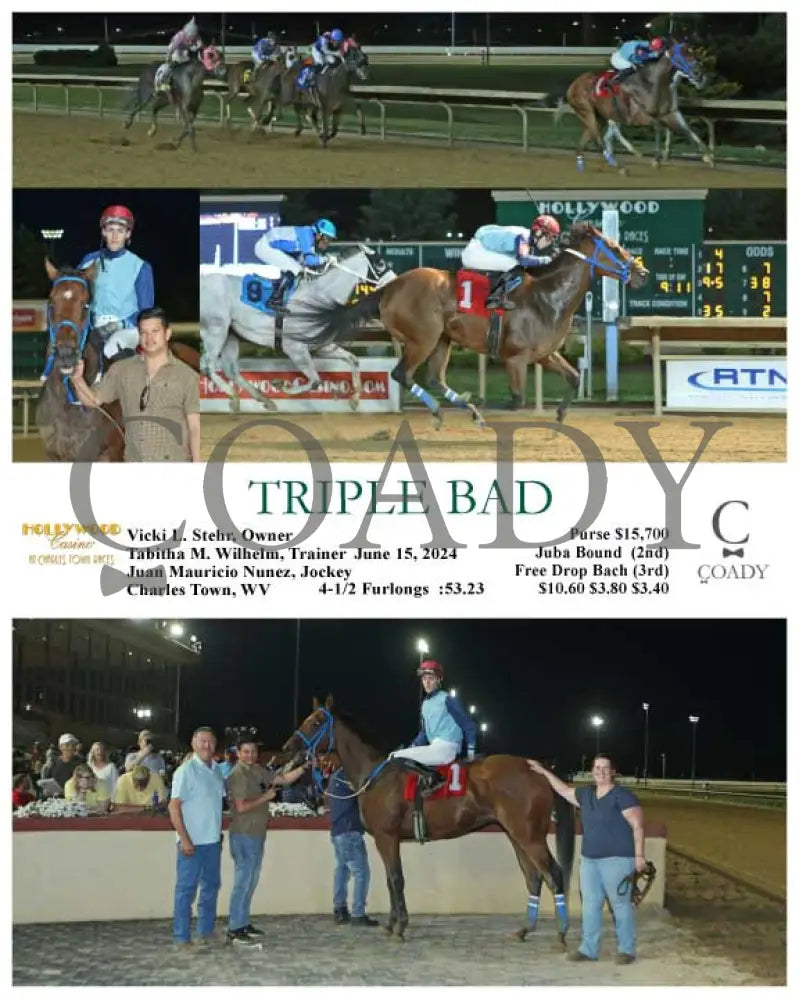 Triple Bad - 06-15-24 R05 Ct Hollywood Casino At Charles Town Races