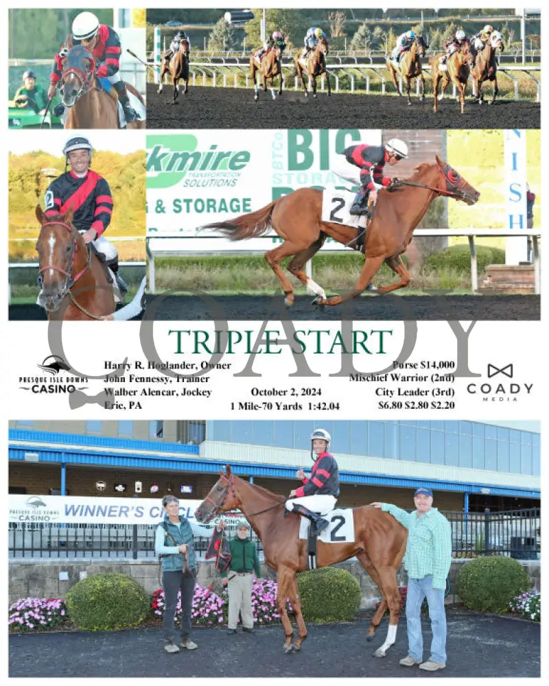 Triple Start - 10-02-24 R08 Pid Presque Isle Downs