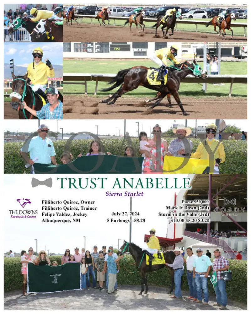 Trust Anabelle - Sierra Starlet 07-27-24 R09 Alb Downs At Albuquerque