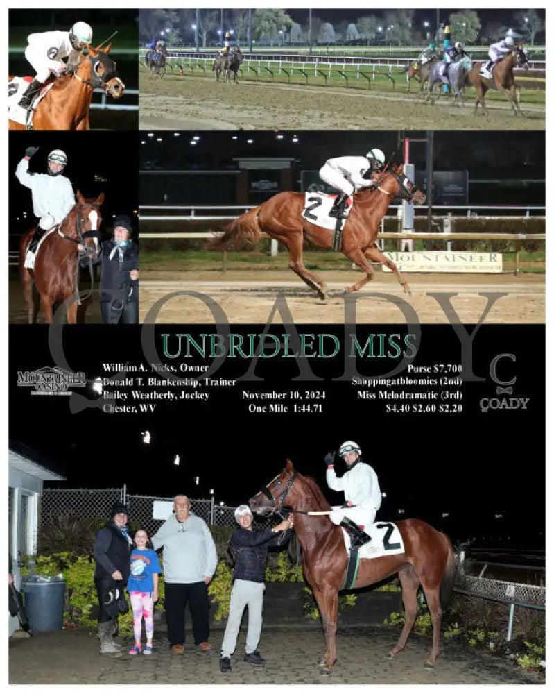 Unbridled Miss - 11-10-24 R01 Mnr Mountaineer Park