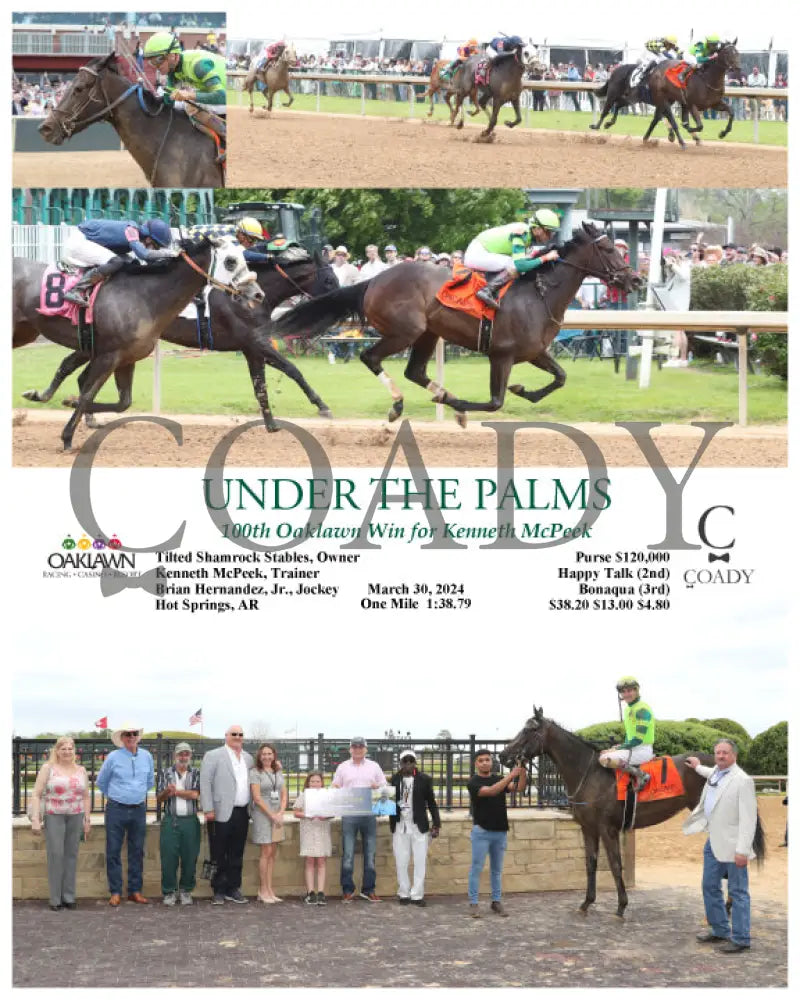 Under The Palms - 100Th Oaklawn Win For Kenneth Mcpeek 03 - 30 - 24 R05 Op Park