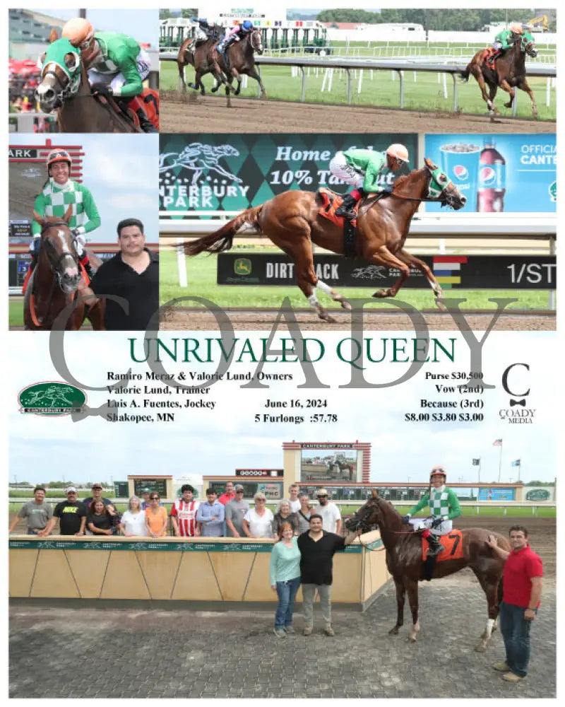 Unrivaled Queen - 061624 Race 05 Cby Ramiro Meraz & Valorie Lund Owners Trainer Luis A. Fuentes