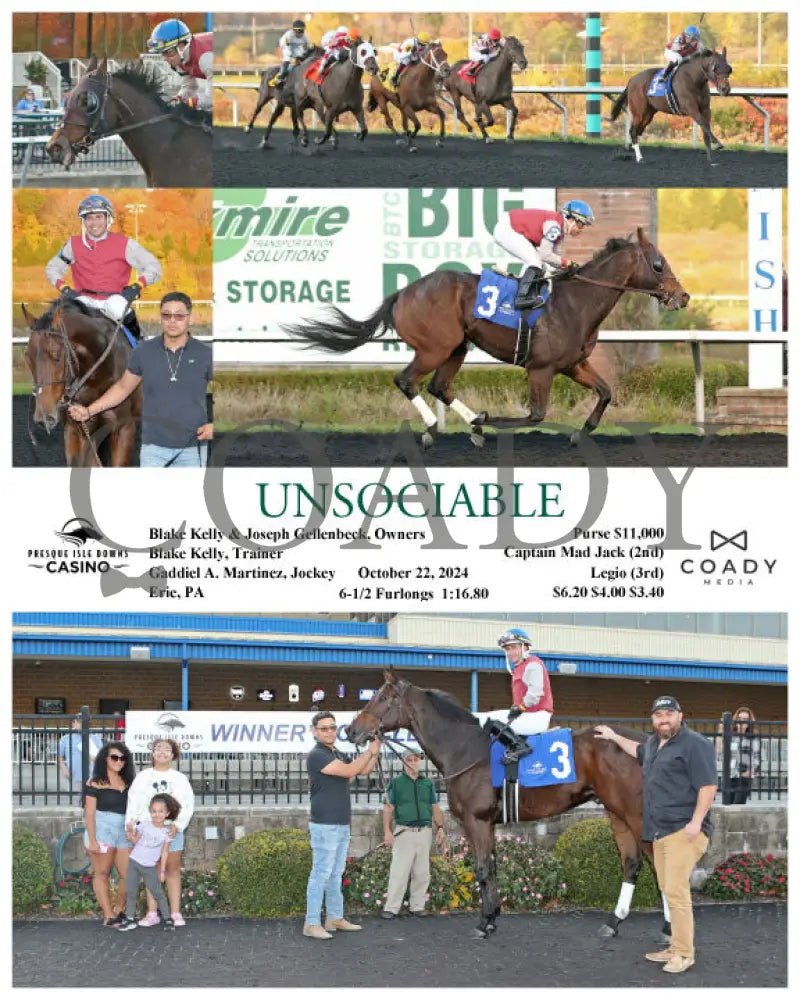 Unsociable - 10-22-24 R07 Pid Presque Isle Downs