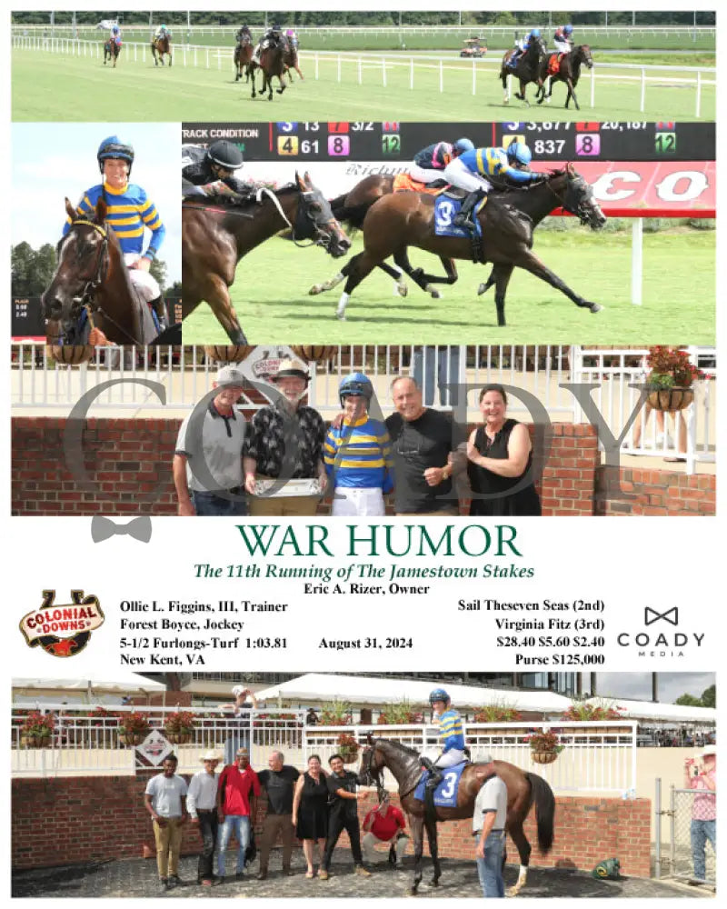 War Humor - The 11Th Running Of Jamestown Stakes 08-31-24 R05 Cnl Colonial Downs