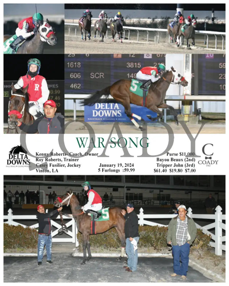 War Song - 01-19-24 R04 Ded Delta Downs