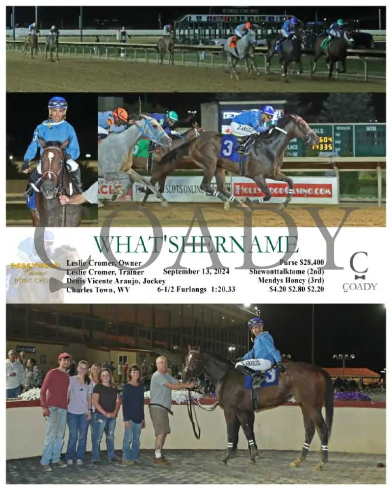 What’shername - 09-13-24 R06 Ct Hollywood Casino At Charles Town Races