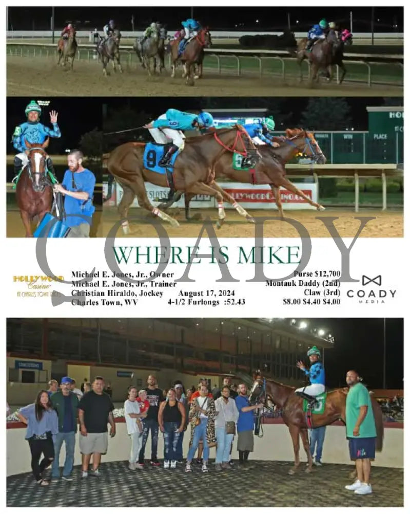 Where Is Mike - 08-17-24 R08 Ct Hollywood Casino At Charles Town Races