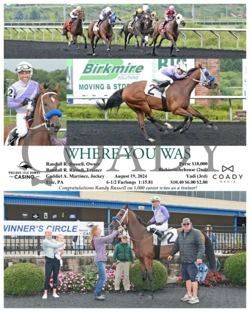 Where You Was - 08-19-24 R05 Pid Presque Isle Downs