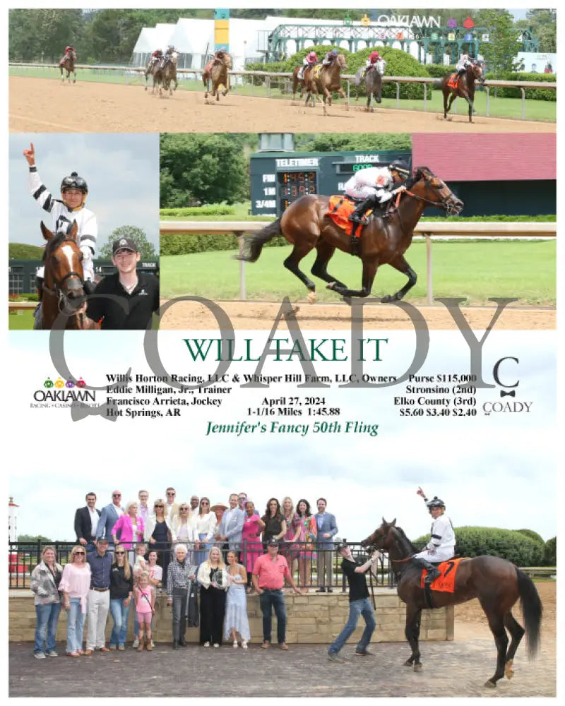 Will Take It - 04-27-24 R04 Op Oaklawn Park