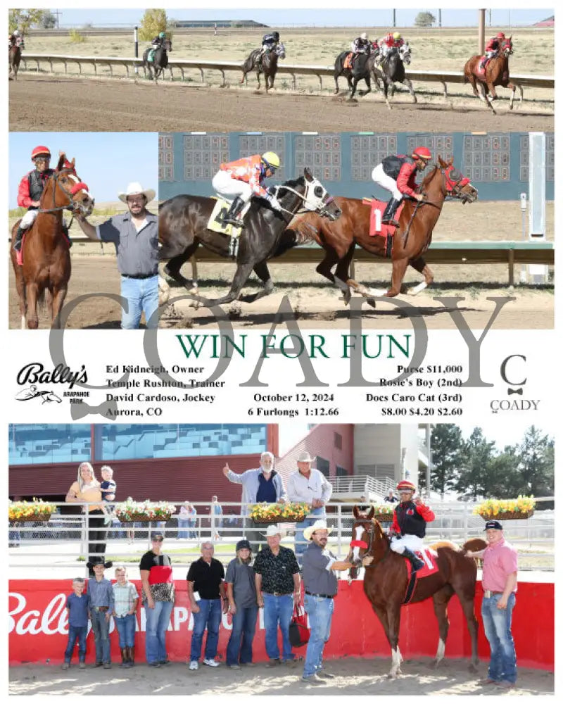 Win For Fun - 10-12-24 R04 Arp Arapahoe Park