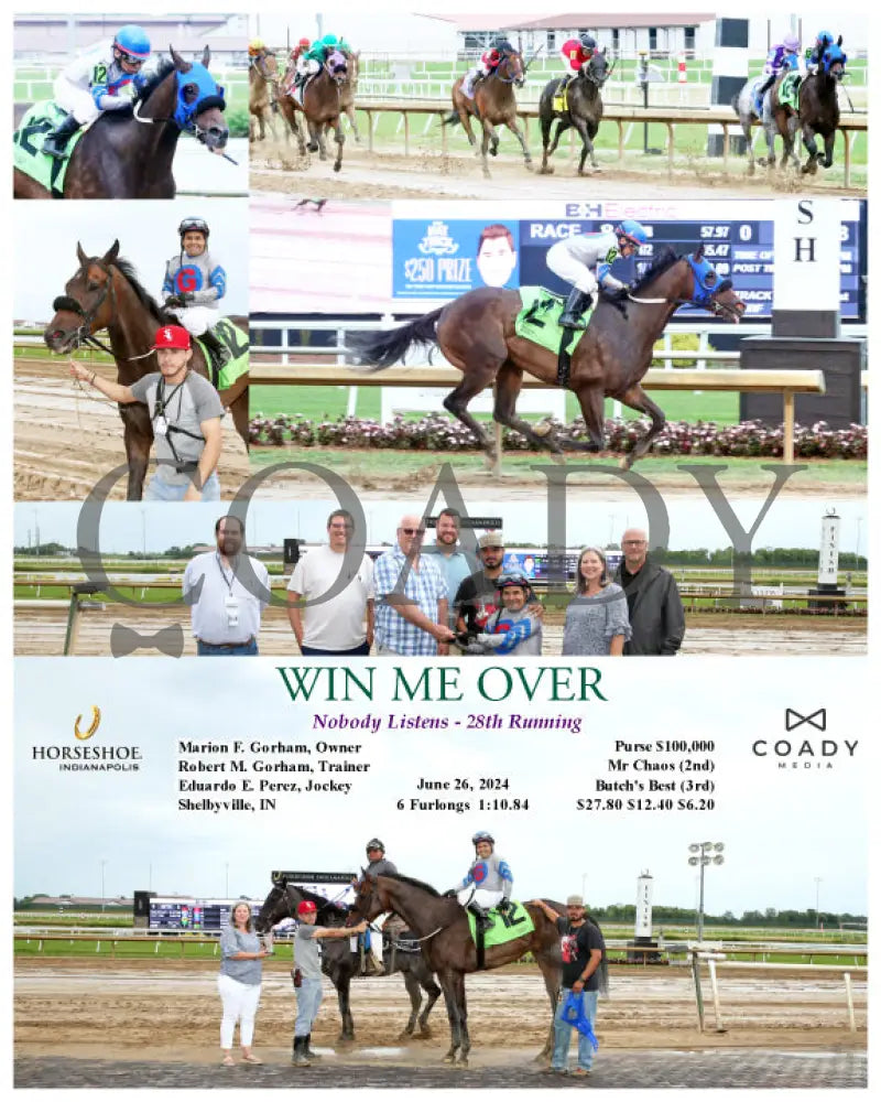 Win Me Over - Nobody Listens 28Th Running 06-26-24 R08 Ind Indiana Grand