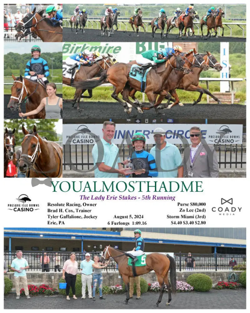 Youalmosthadme - The Lady Erie Stakes 5Th Running 08-05-24 R06 Pid Presque Isle Downs