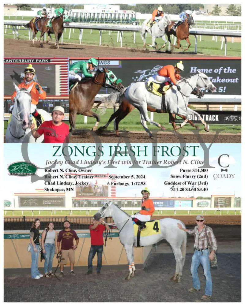 Zongs Irish Frost - Jockey Chad Lindsay’s First Win For Trainer Robert N. Cline 09-05-24 R02 Cby