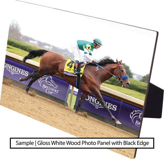 Photo on Gloss White Wood Panel with Black Edge - Standard Ratio