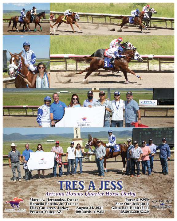 TRES A JESS - Arizona Downs Quarter Horse Derby - 08-24-21 - R01 - AZD
