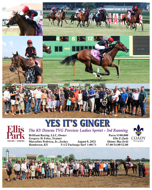 YES IT'S GINGER - The KY Downs TVG Preview Ladies Sprint - 3rd Running - 08-08-21 - R07 - ELP