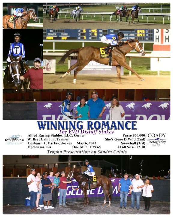 WINNING ROMANCE - The EVD Distaff Stakes - 05-06-22 - R08 - EVD