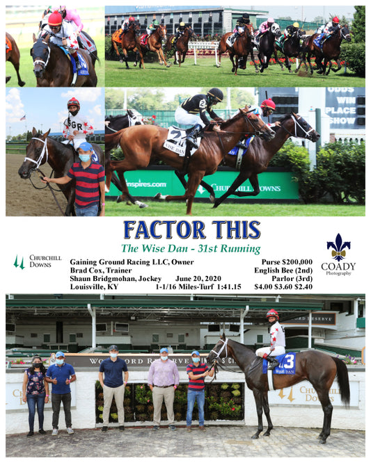FACTOR THIS - The Wise Dan - 31st Running - 06-20-20 - R09 - CD
