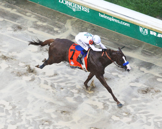 JUSTIFY - 050518 - Race 12 - CD The Kentucky Derby G1 - Aerial Finish 2