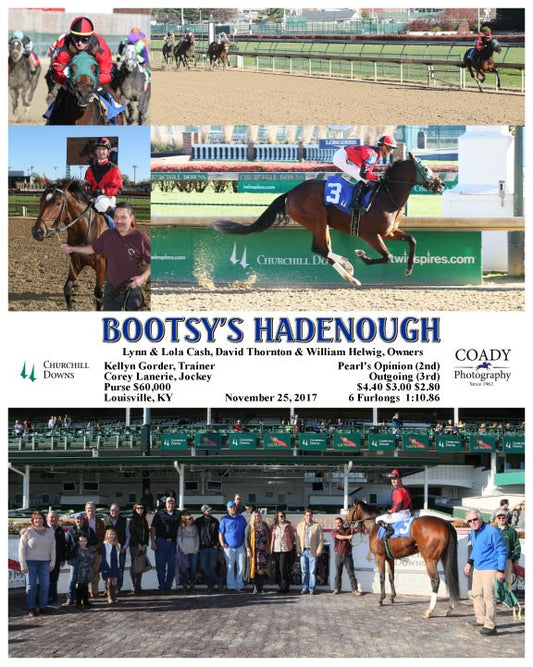 BOOTSY'S HADENOUGH - 112517 - Race 05 - CD